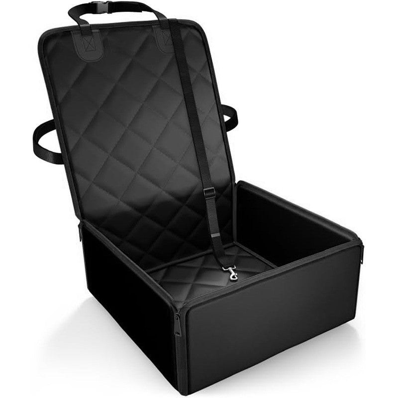 Dog Car Seat With Belt And Strong Padded Sides - Waterproof Pet Booster