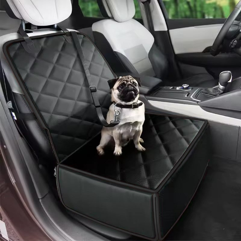 Dog Car Seat With Belt And Strong Padded Sides - Waterproof Pet Booster