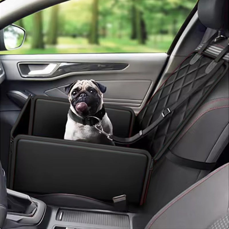Dog Car Seat With Belt And Strong Padded Sides - Waterproof Pet Booster